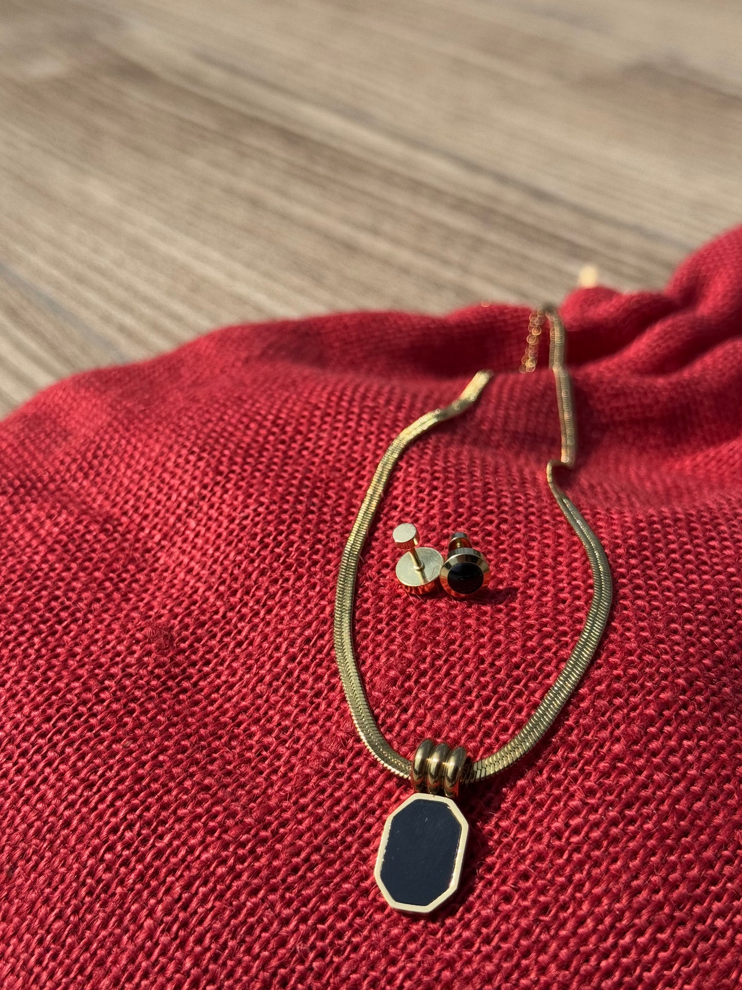 Molly Black Snake Chain Pendant