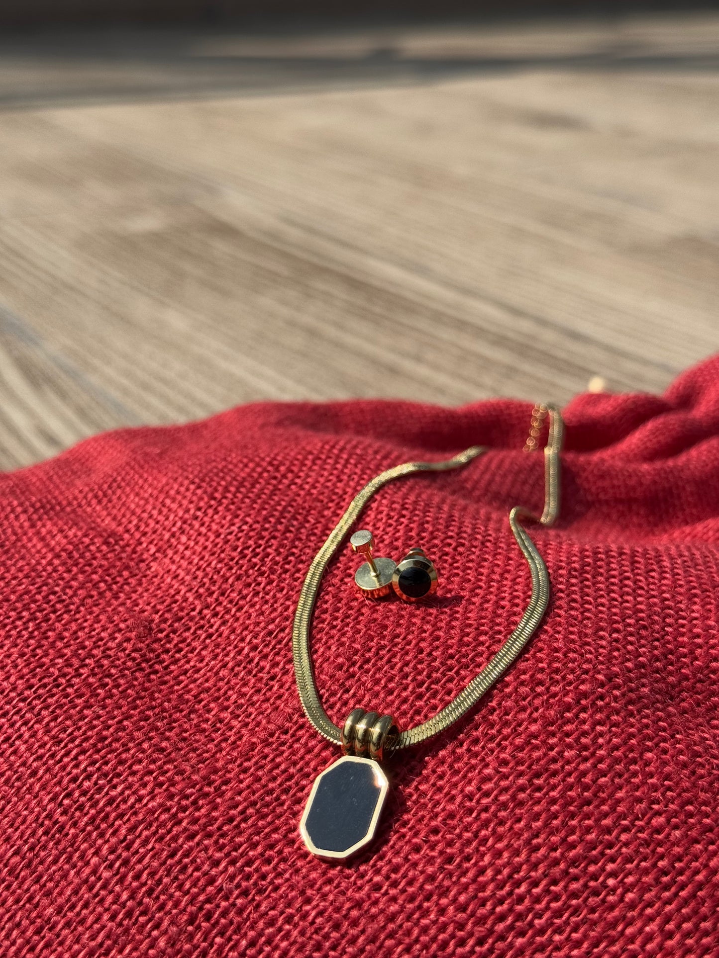 Molly Black Snake Chain Pendant